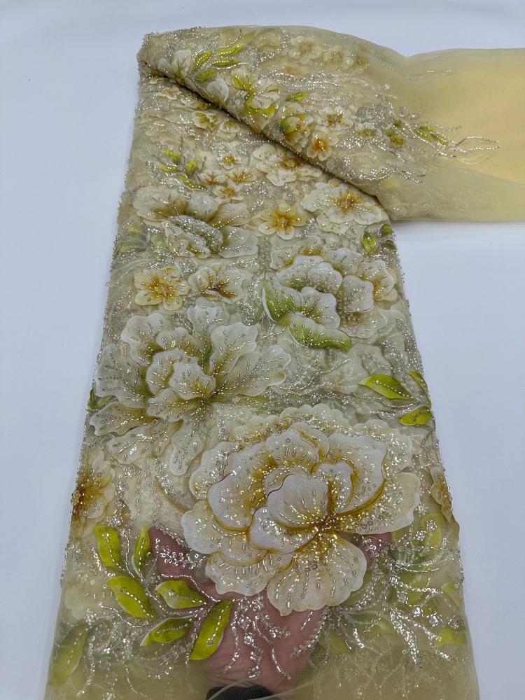 Glitter Tablecloth - Fransız Boncuklu Dantel Kumaş Yüksek Kaliteli