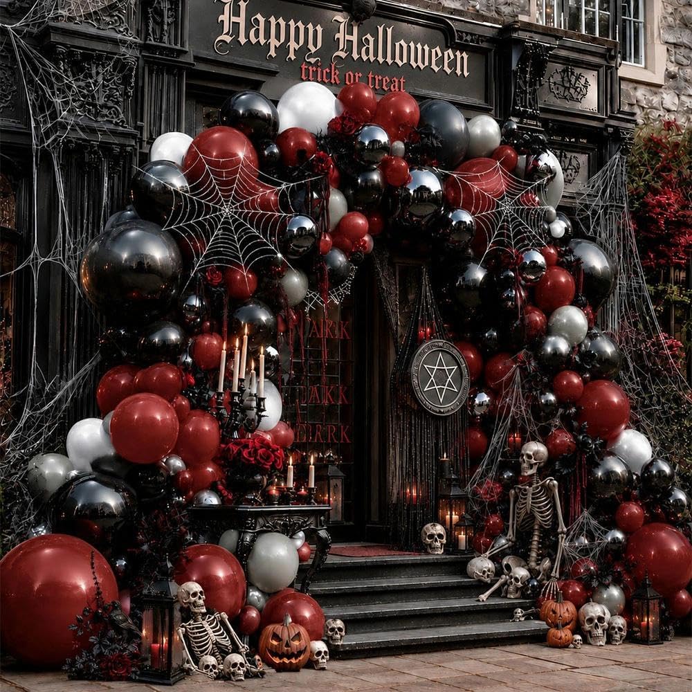Balloon Arch Kit - Koyu Kırmızı Siyah Balon Kemer Seti