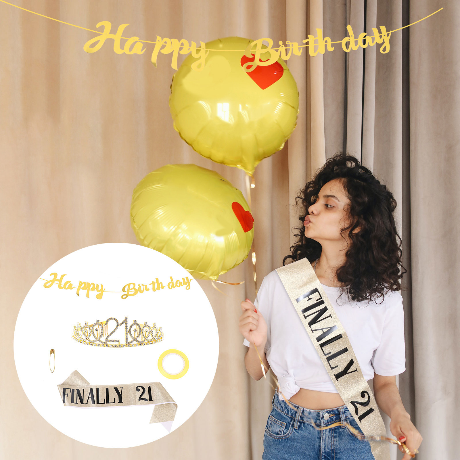 1 Set Doğum Günü Tacı Simli Af - Birthday Sash Glitter incelemesi ve fiyatı
