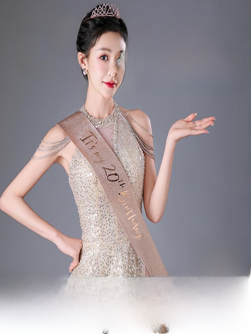 Şampanya Altın Işıltılı Taç Ku - Birthday Sash Glitter incelemesi ve fiyatı