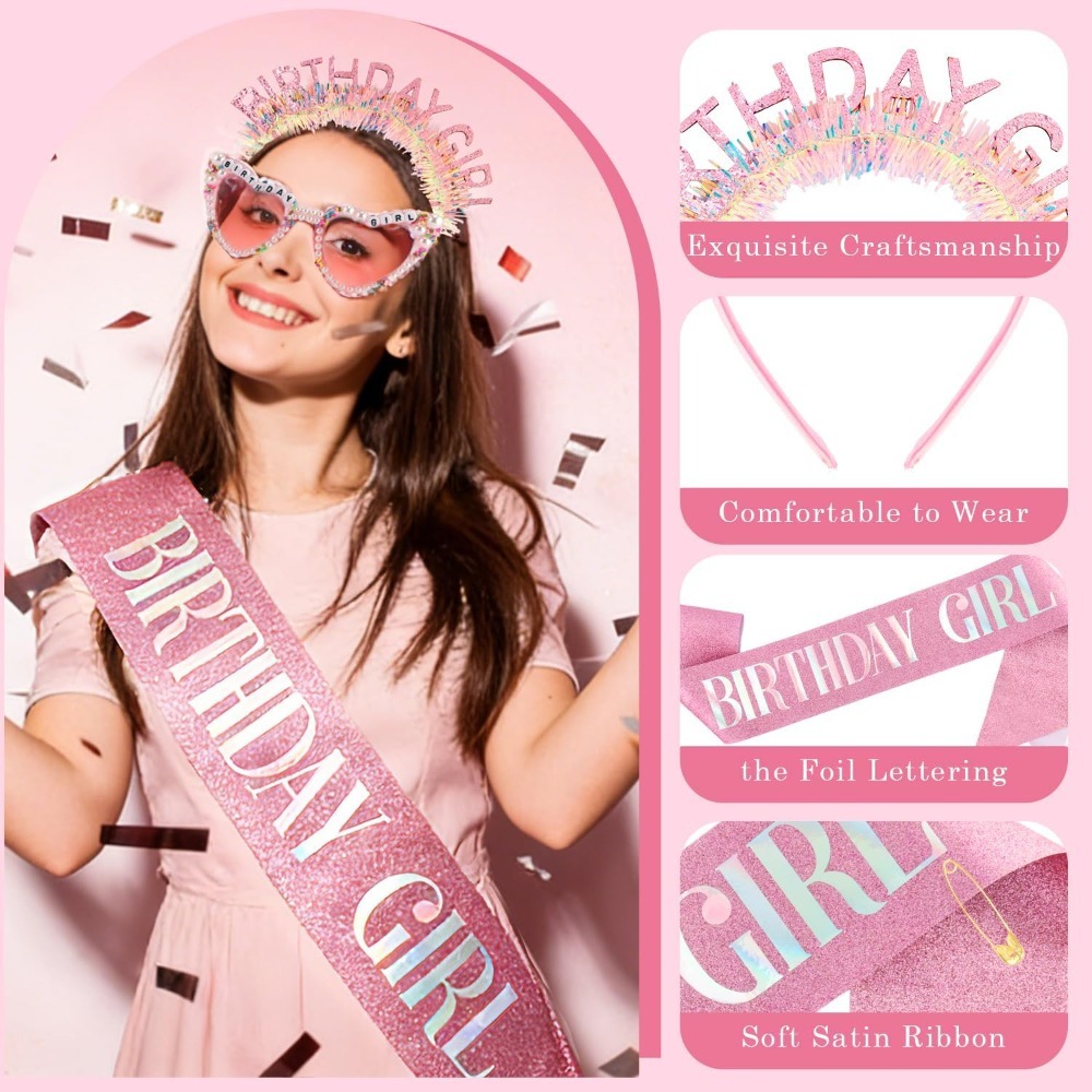 Doğum Günü Kızı Kuşak Simli Ta - Birthday Sash Glitter incelemesi ve fiyatı