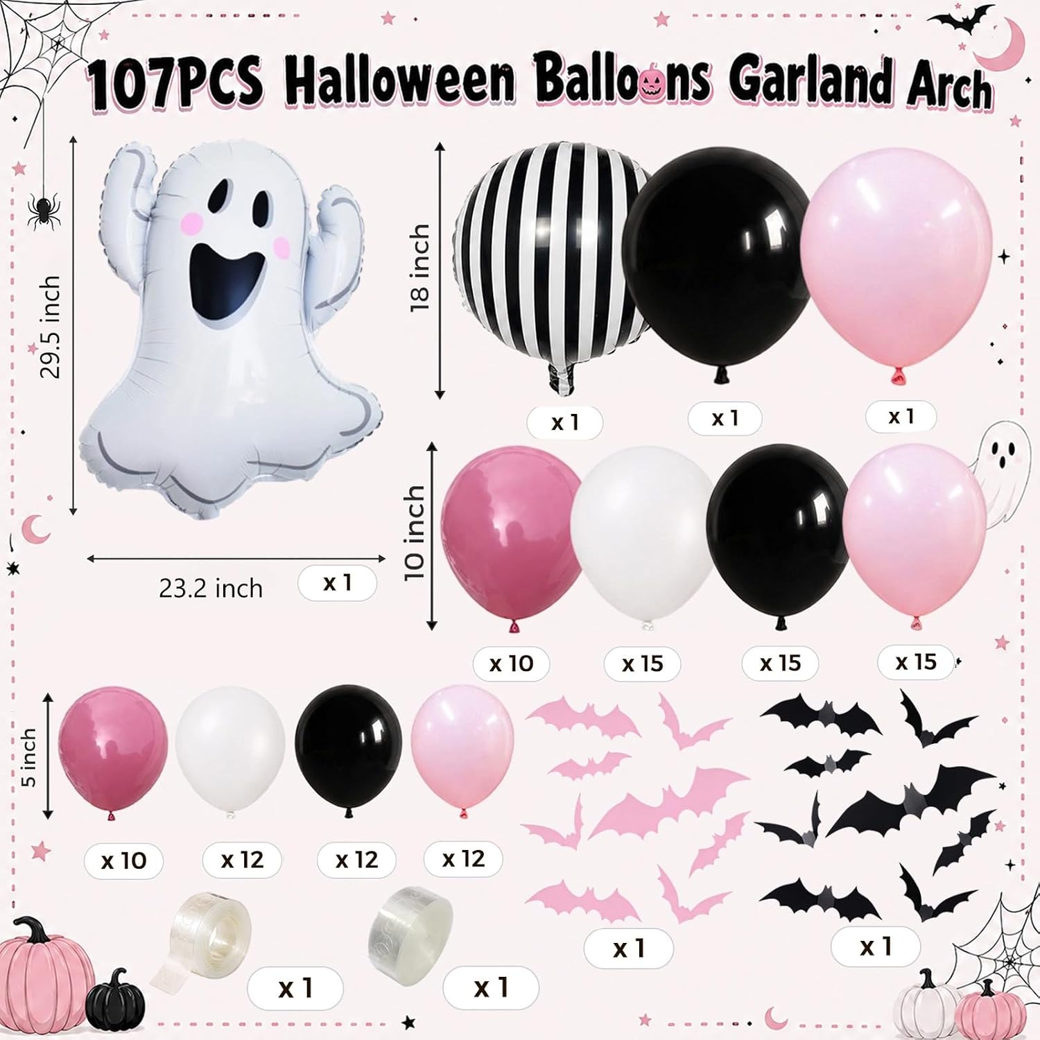 Sevimli Hayalet Cadılar Bayram - Balloon Arch Kit incelemesi ve fiyatı