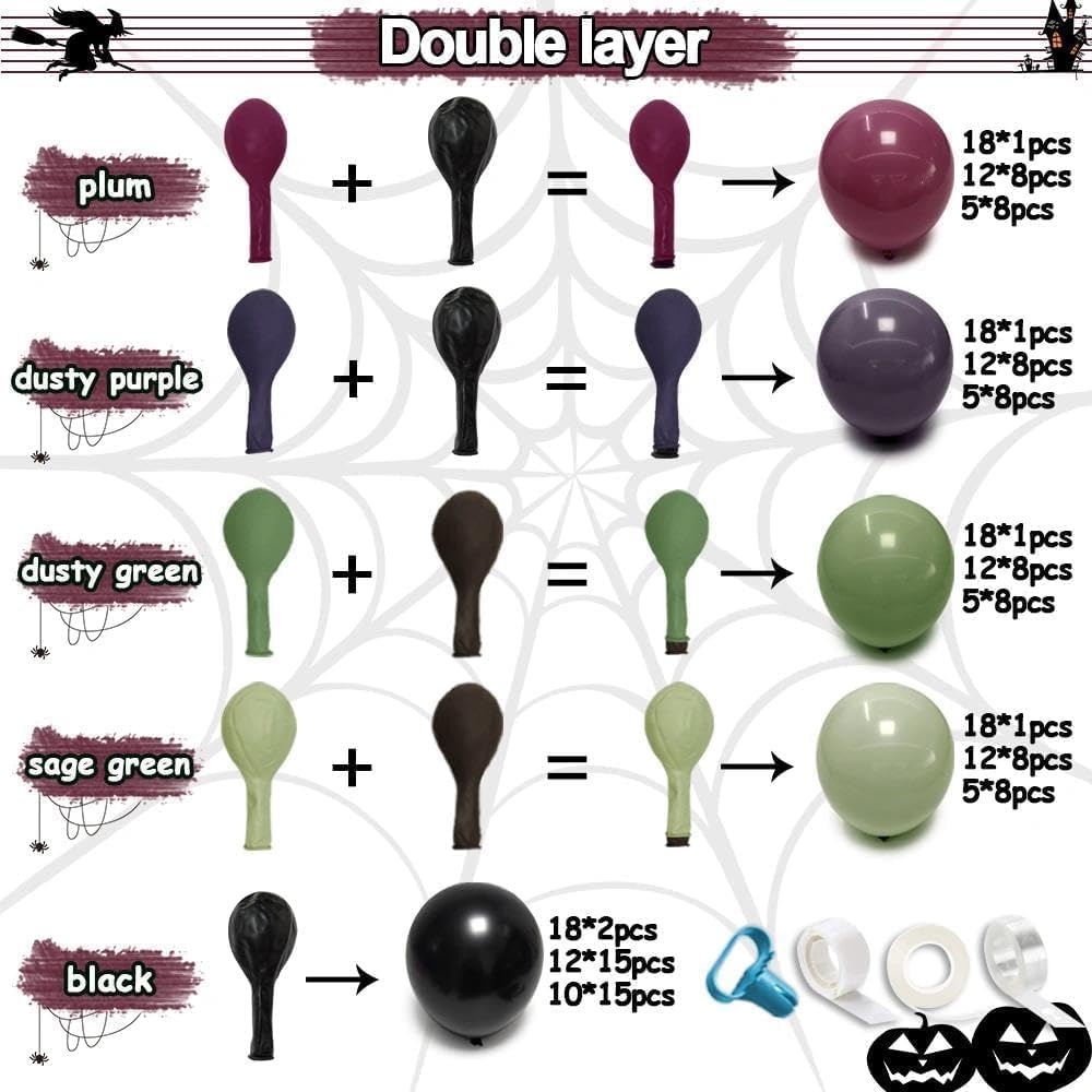 Siyah Mor Yeşil Cadılar Bayram - Balloon Arch Kit incelemesi ve fiyatı