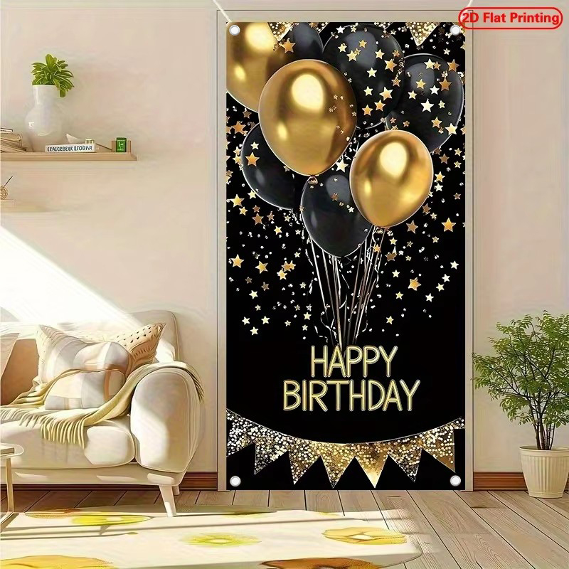 2D Kapı Bannerı, 1 Zarif Siyah - Party Banner Gold incelemesi ve fiyatı